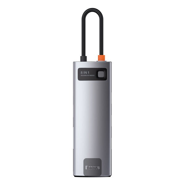 Baseus Metal Gleam Series 8-in-1 Multifunctional Type-C HUB Docking Station - Grey - TrendyGoods