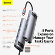 Baseus Metal Gleam Series 8-in-1 Multifunctional Type-C HUB Docking Station - Grey - TrendyGoods