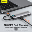 Baseus Metal Gleam Series 8-in-1 Multifunctional Type-C HUB Docking Station - Grey - TrendyGoods