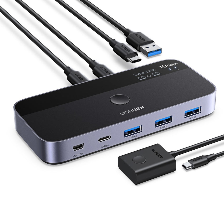 Ugreen USB Switch USB-C & USB-A 10Gbps | KVM Switch, Gray